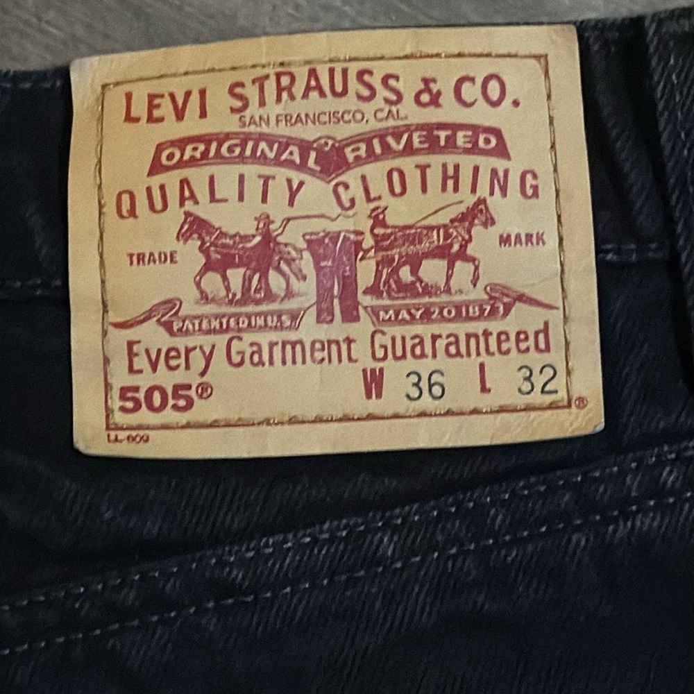 Levi’s 505 Vintage 1998 Black Wash Jeans SZ 36/32 - Picture 6 of 10